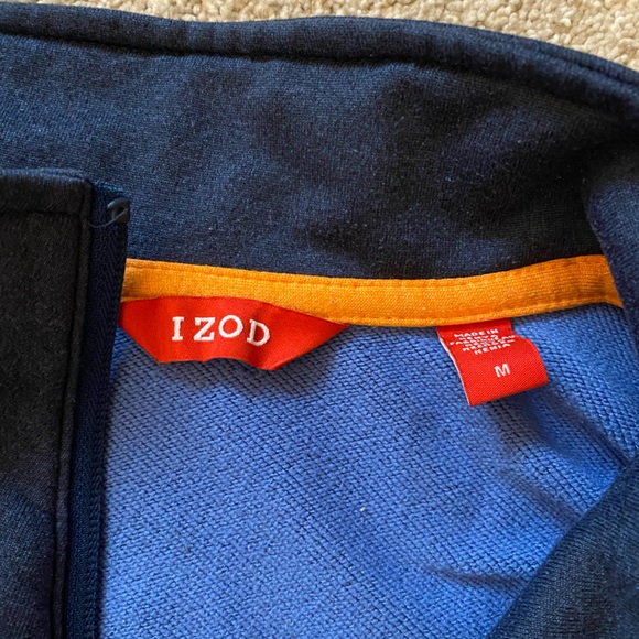 Izod size medium mens blue 3/4 zip pullover sweater - Picture 4 of 5